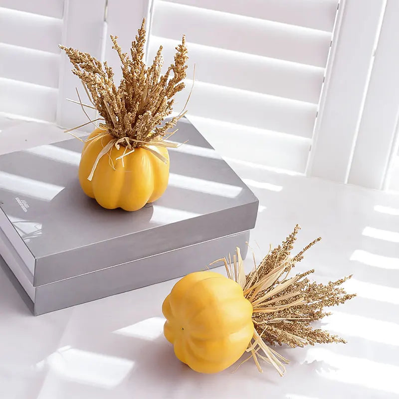 Wheat and Pumpkin Decor