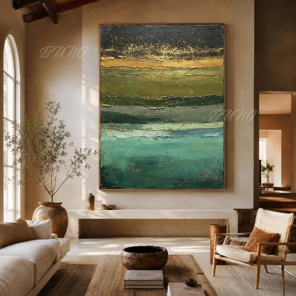 Gold and Green Canvas Art