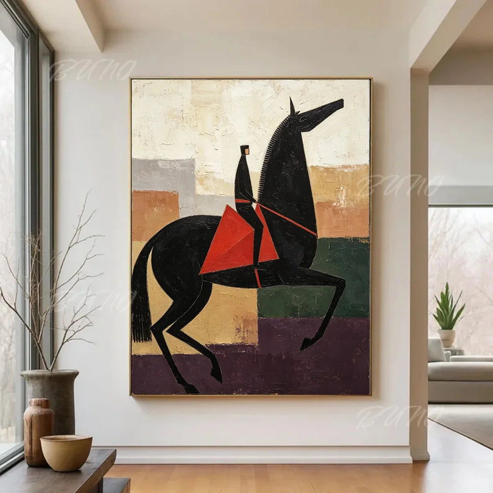 Cubist Horse Rider Art
