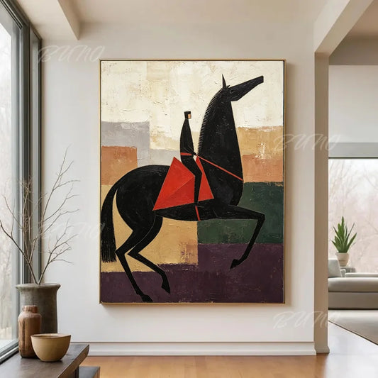 Cubist Horse Rider Art
