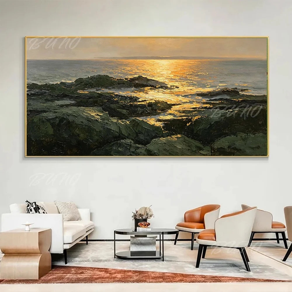 Coastal Impasto Wall Painting