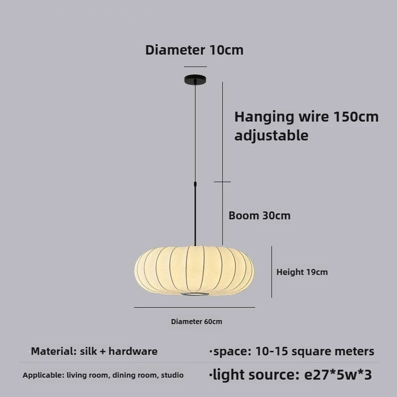Silk Pumpkin Pendant Lamp