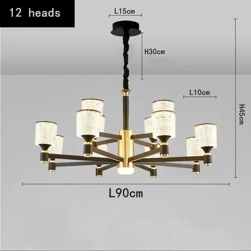 Gold and Black Crystal Chandelier