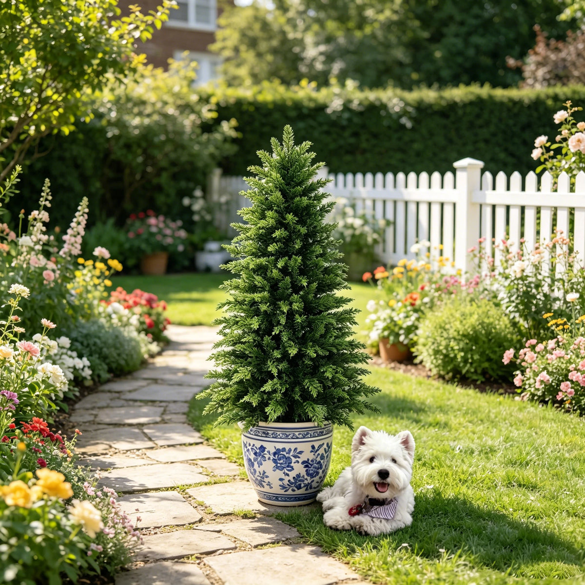 Faux Cedar Topiary Tree