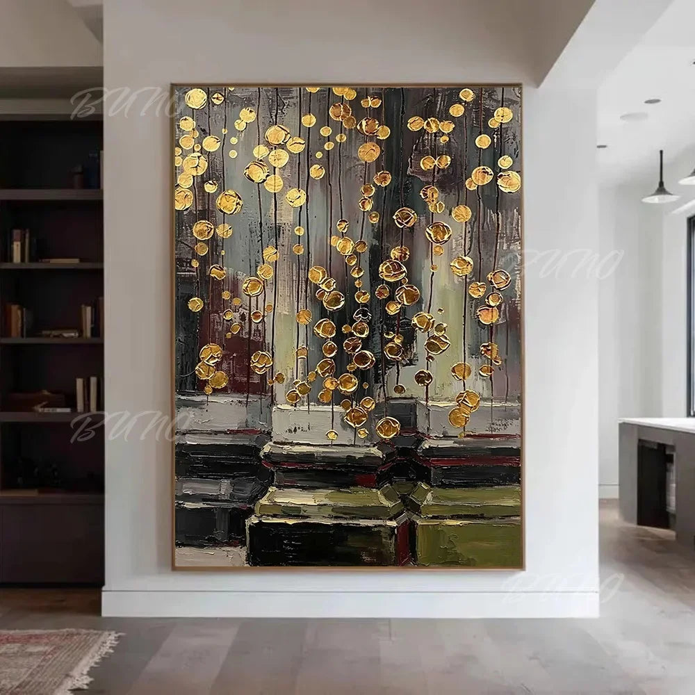 Golden Textured Palette Painting