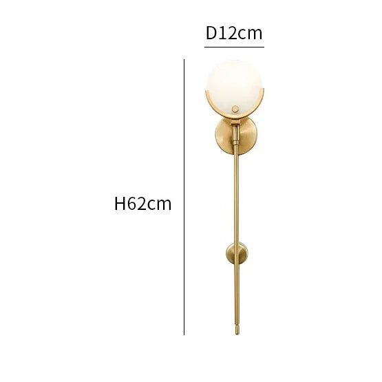 Modern Gold Marble Copper Wall Lamp