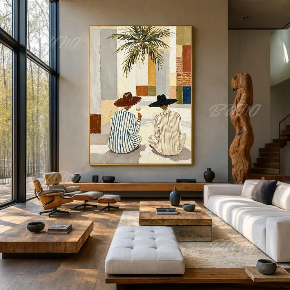 Mid-Century Tropical Palm Art