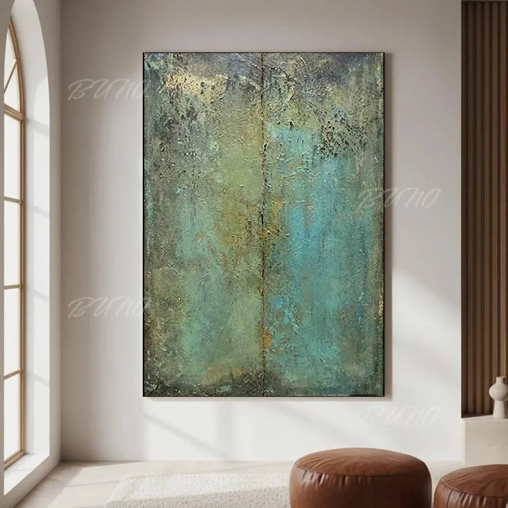 Gold and Green Canvas Art