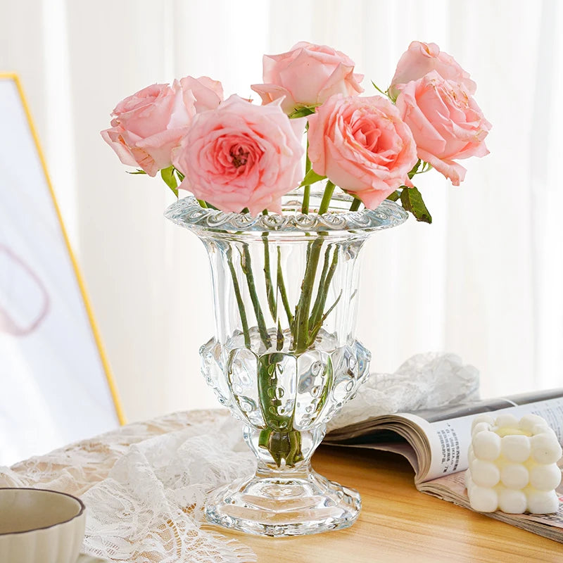 French Relief Glass Vase