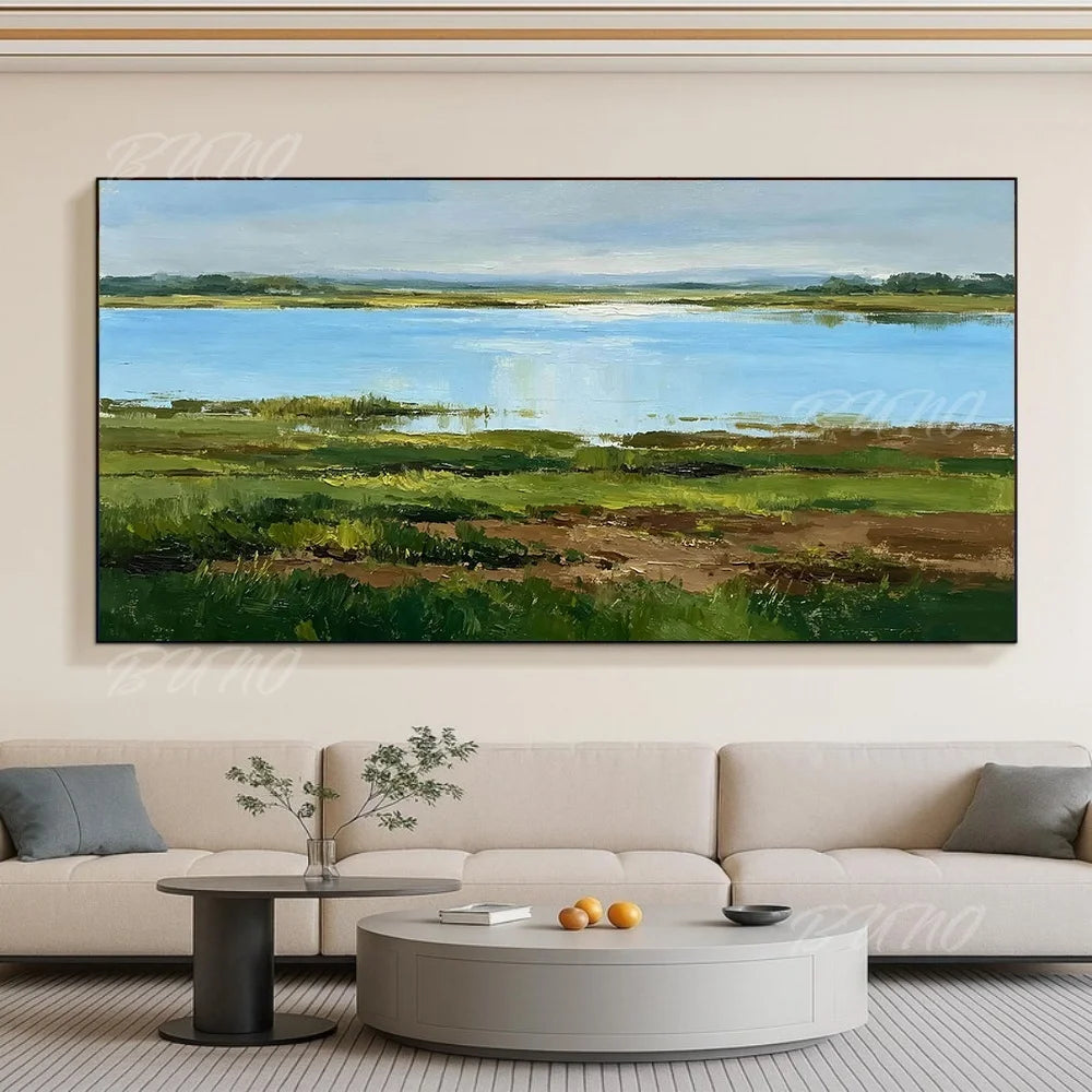 Green Wetland River Art