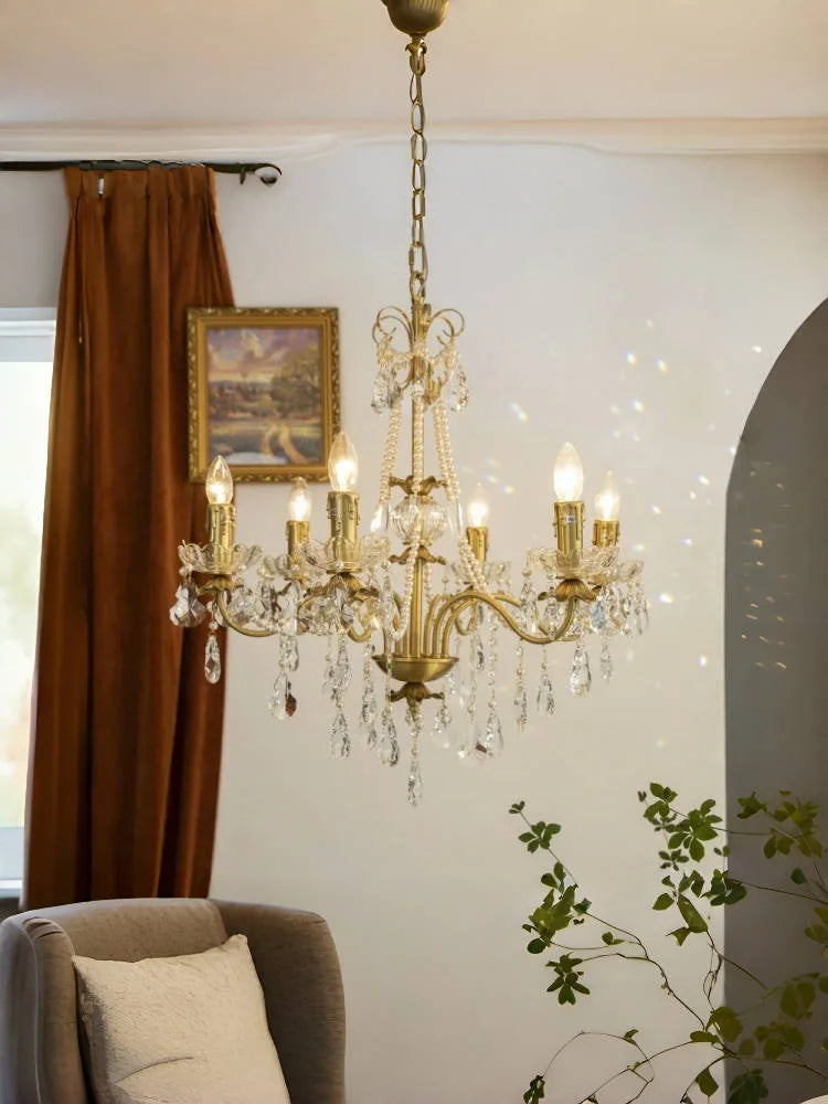 French Pearl Candle Chandelier