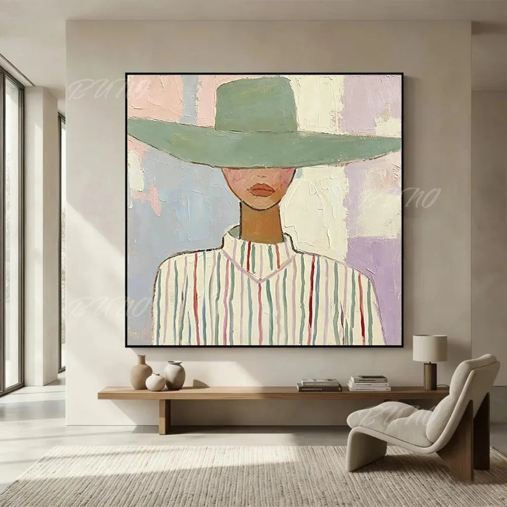 Woman with Hat Painting