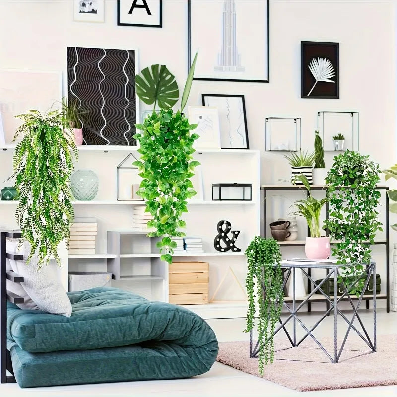 Artificial Hanging Plants Faux Eucalyptus
