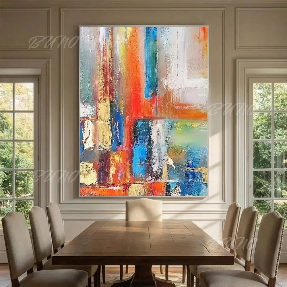 Vibrant Urban Impasto Art