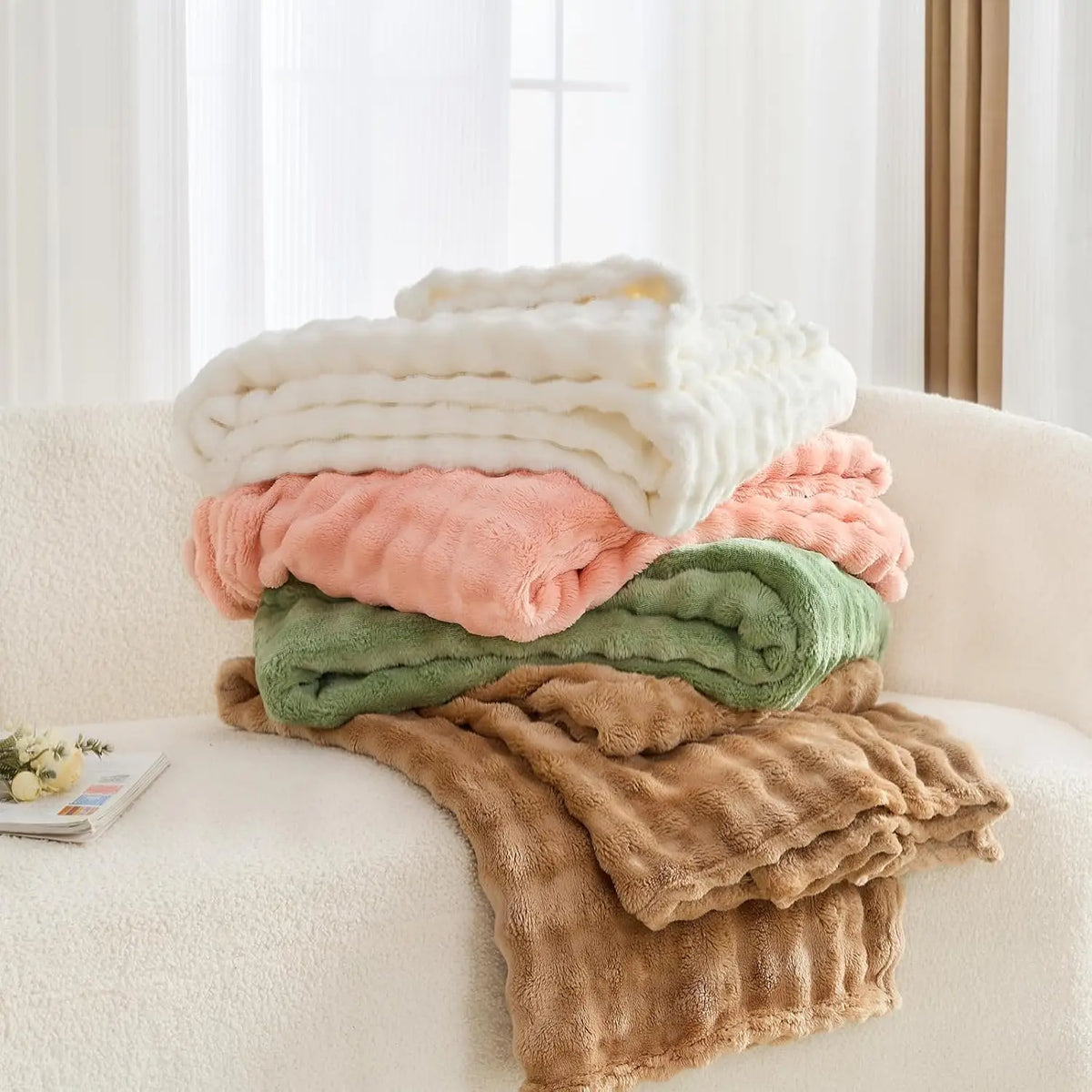 Sage Fleece Throw Blanket