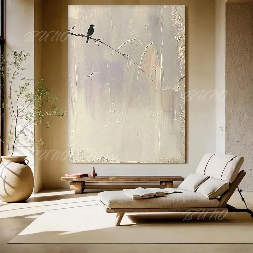 Wabi Sabi Birds Tree Art