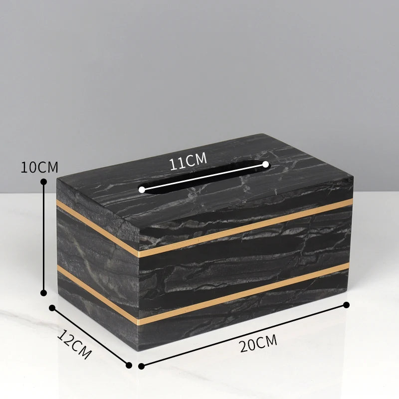 Tree Black Natural Marble Bathroom Set