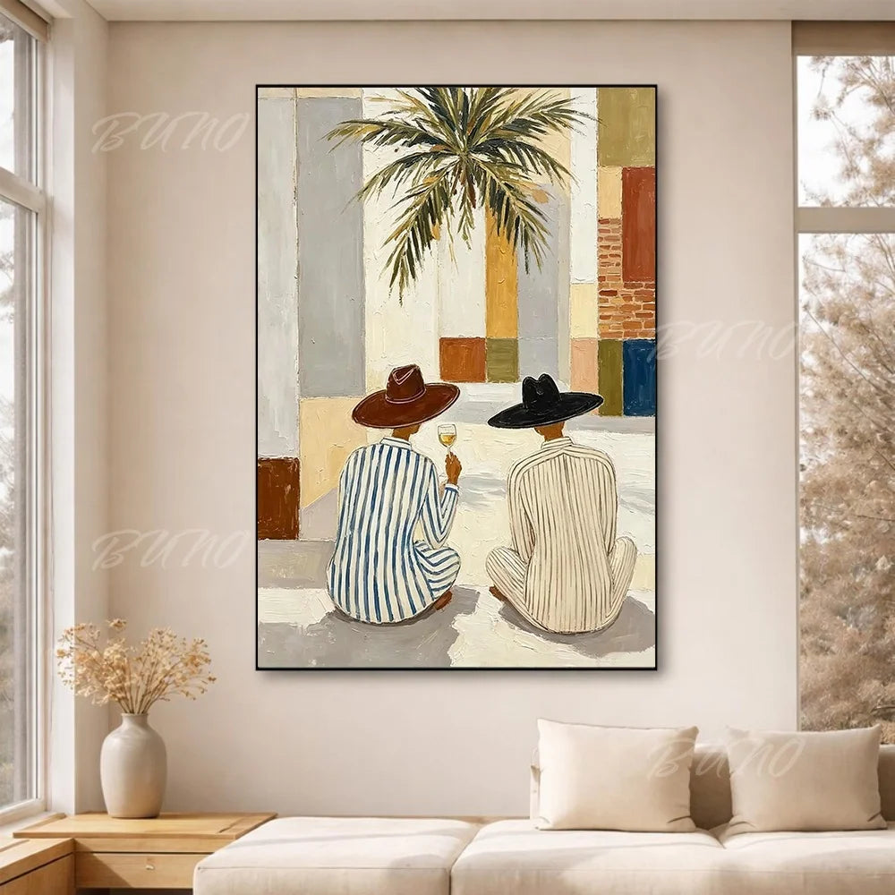 Mid-Century Tropical Palm Art