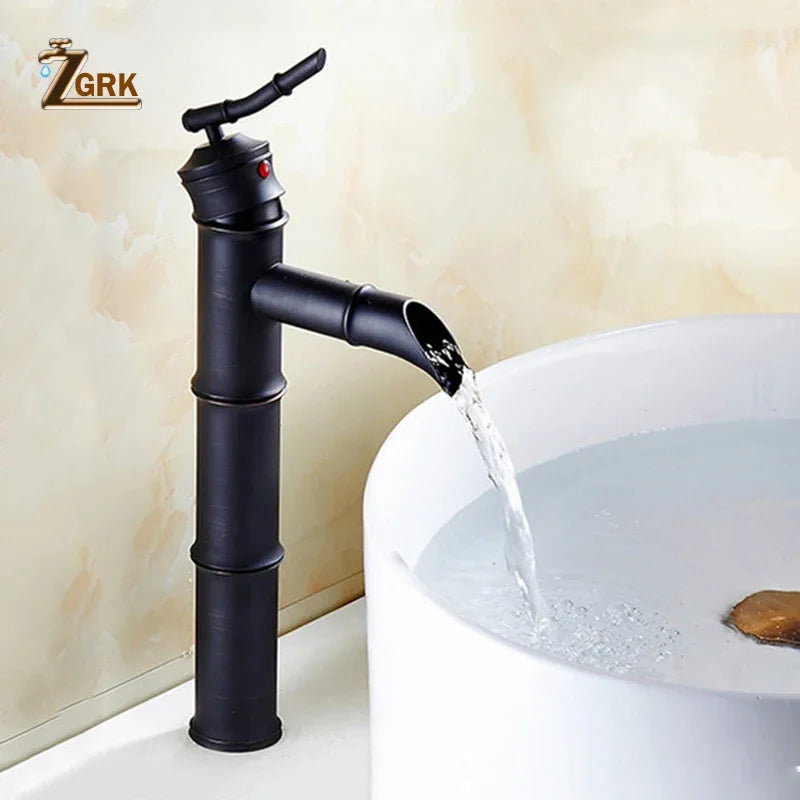 Waterfall Basin Mixer Bamboo Spout