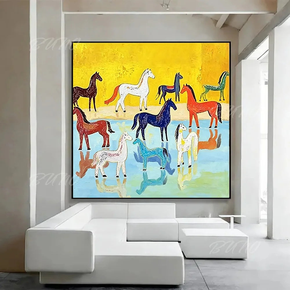 Whimsical Horses Painting