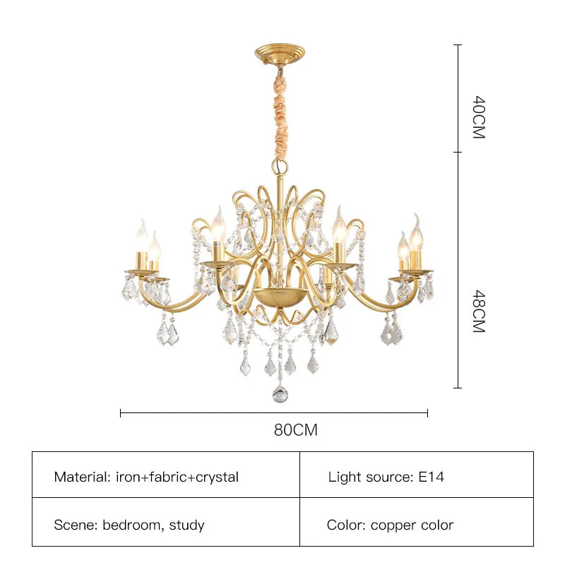Wrought Iron Gold Chandelier