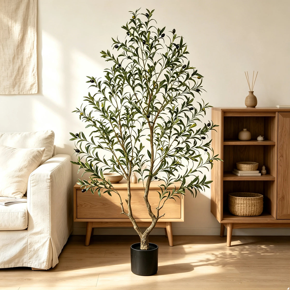 Olive Tree in Black Pot