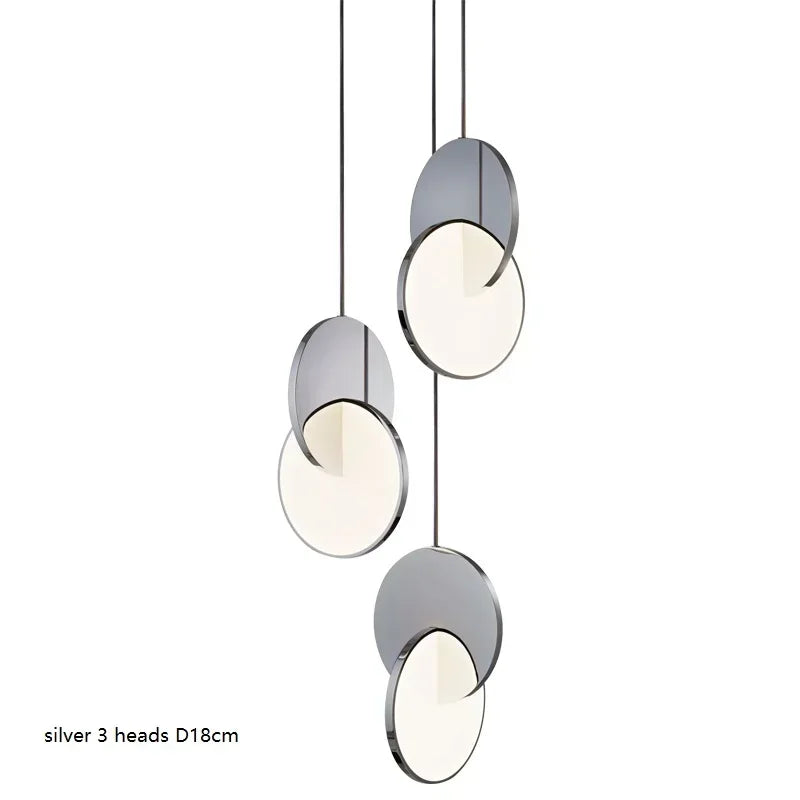 Minimalist Gold Silver Geometric LED Pendant