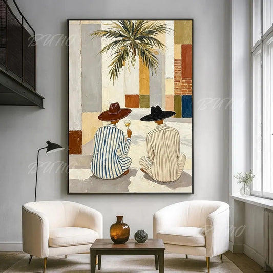 Mid-Century Tropical Palm Art
