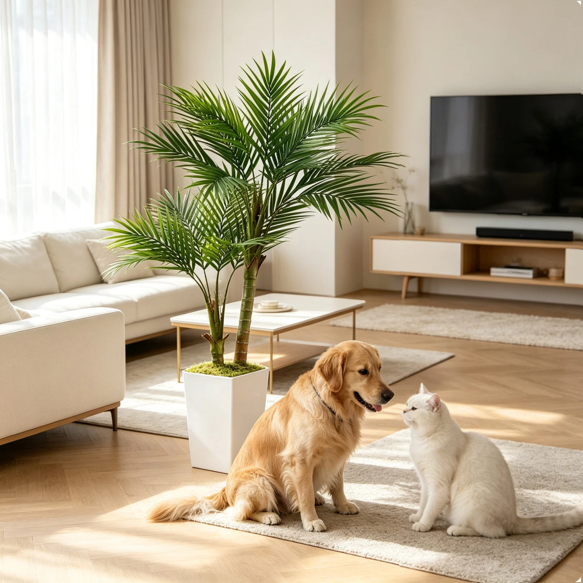 Areca Palm in White Planter