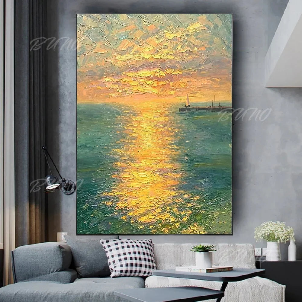 Sunset Sailboat Painting