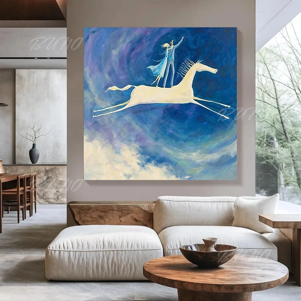 Dreamy Blue Impressionist Art