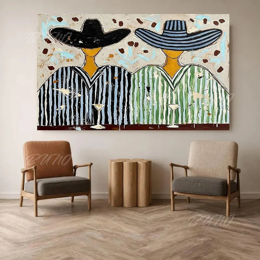 Mid-Century Textured Painting