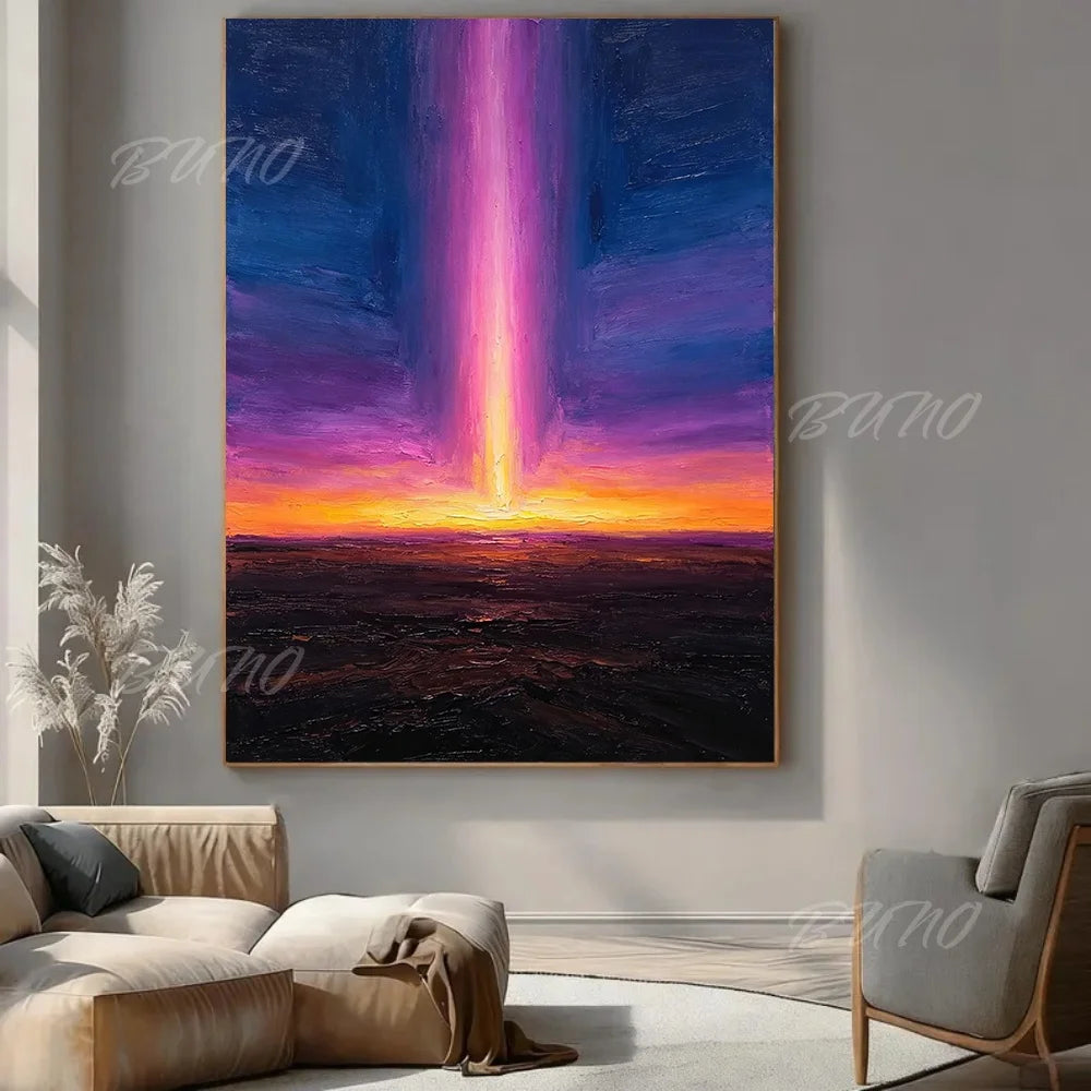 Impasto Sunset Seascape Painting