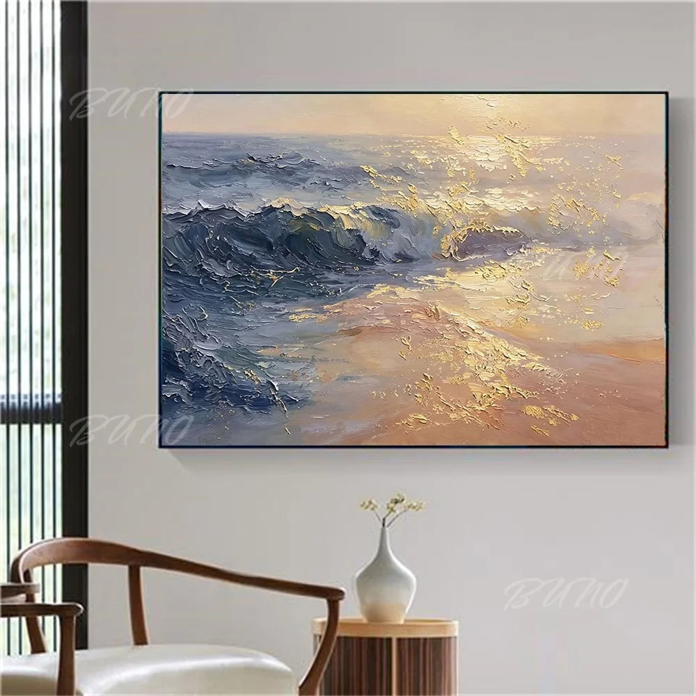 Gold Foil Impasto Painting