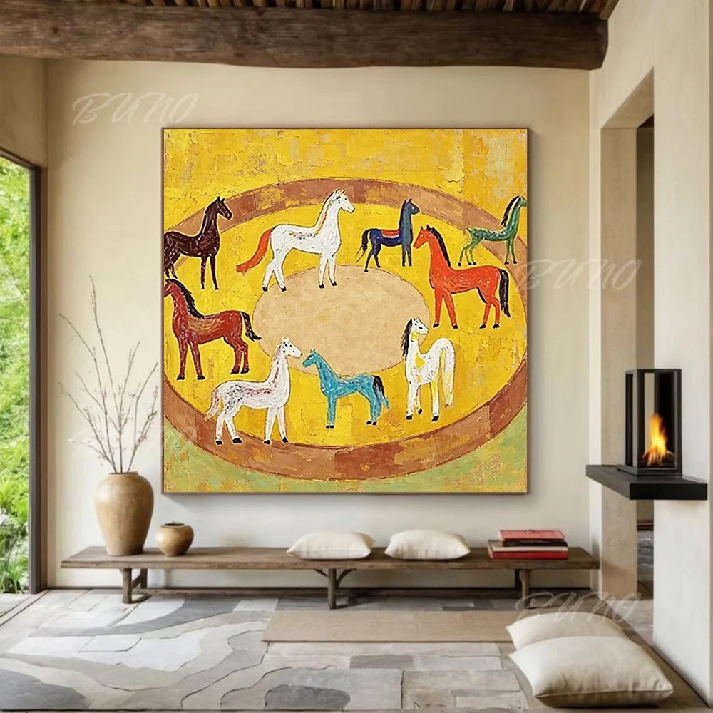 Whimsical Horses Painting