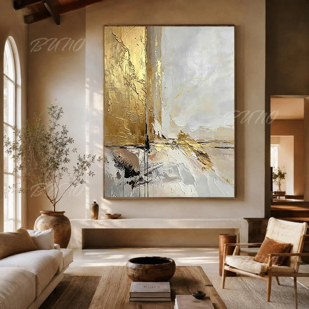 Gold Foil Textured Canvas Art