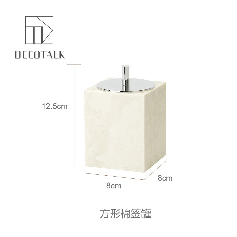 Cream Marble Bath Set