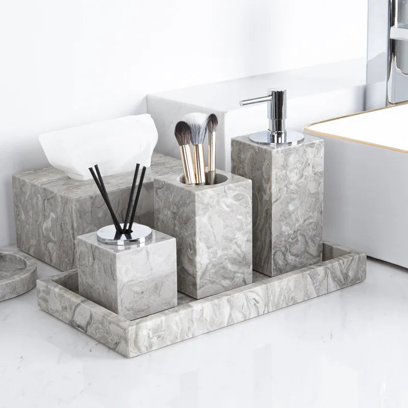 Pitaya Flower Marble Vanity Set