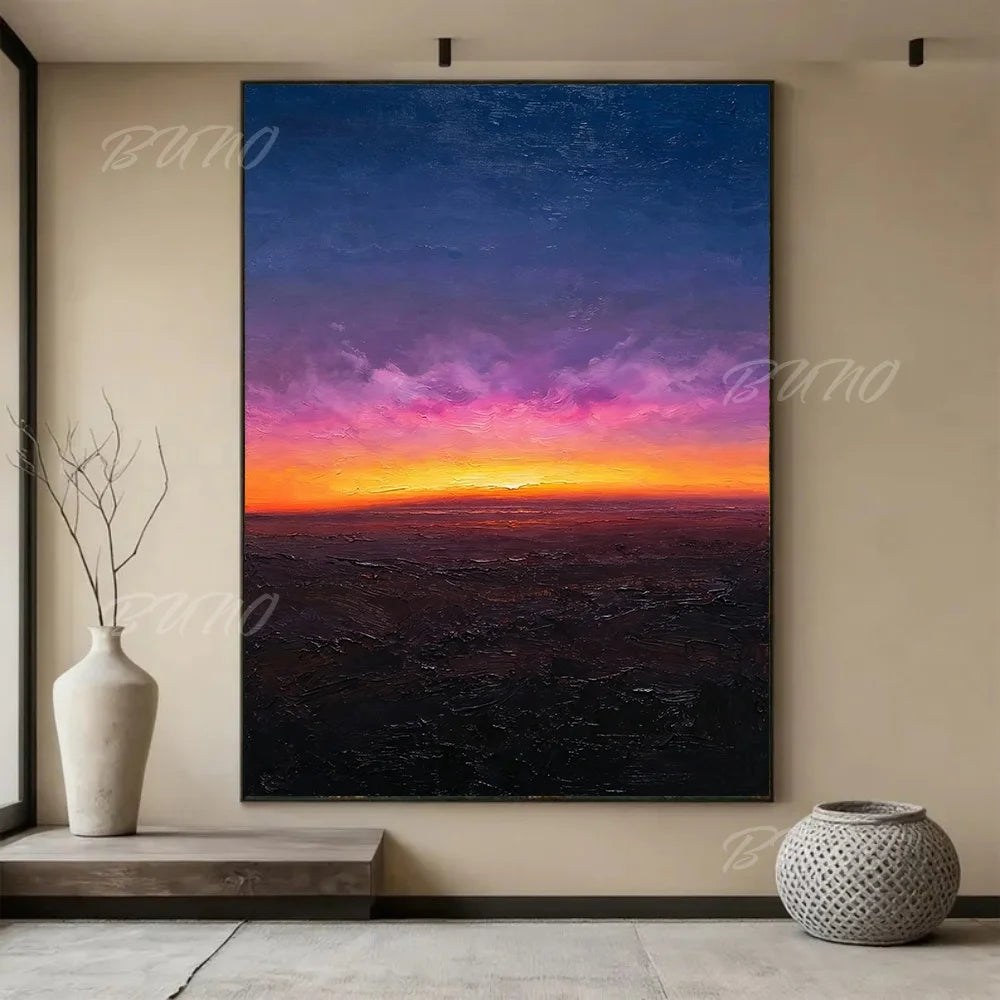 Impasto Sunset Seascape Painting