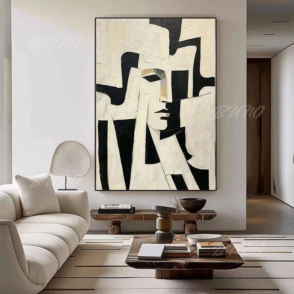 Black White Geometric Art