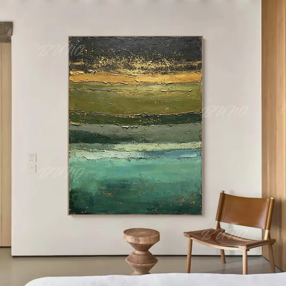 Gold and Green Canvas Art
