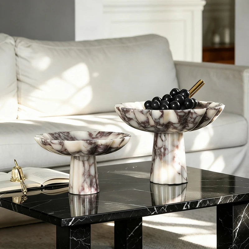 Calacatta Viola Footed Bowl