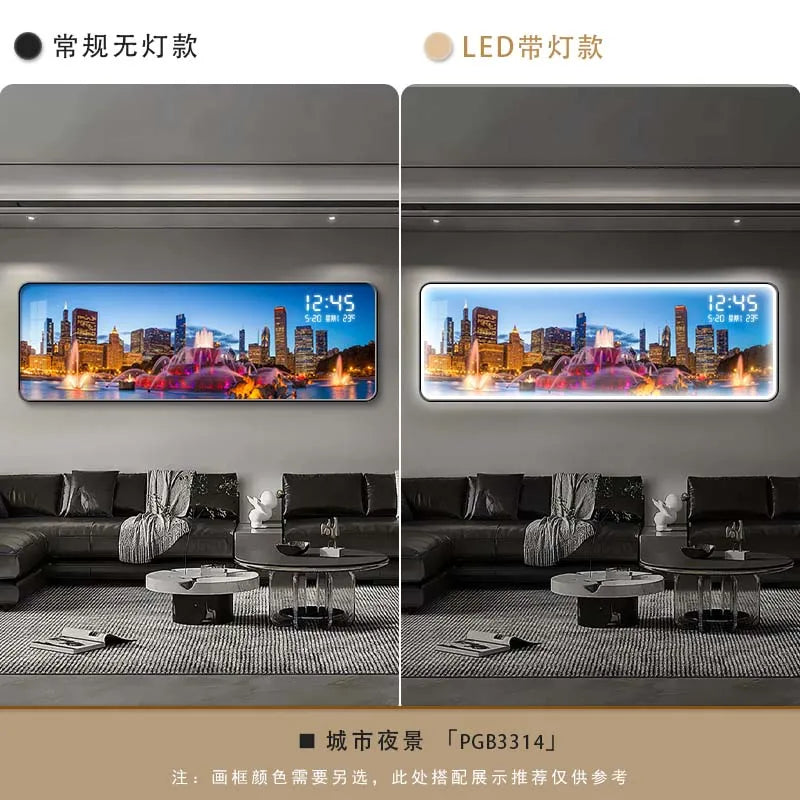Night Skyline Clock Art