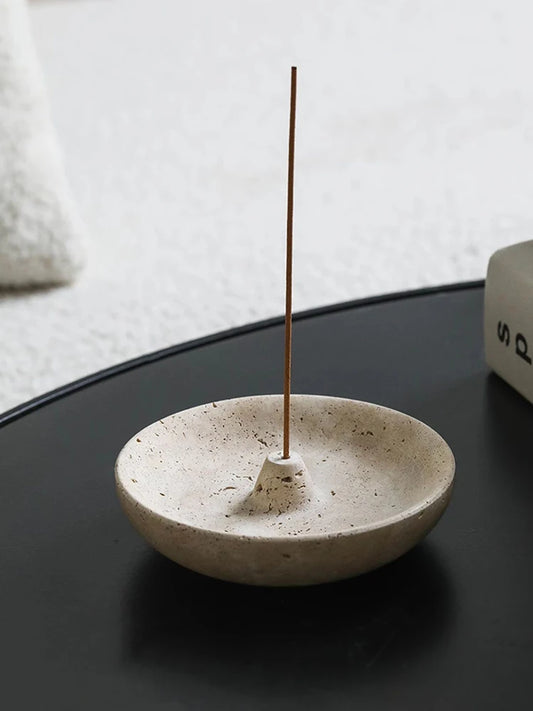 Vintage Travertine Incense Stick Holder