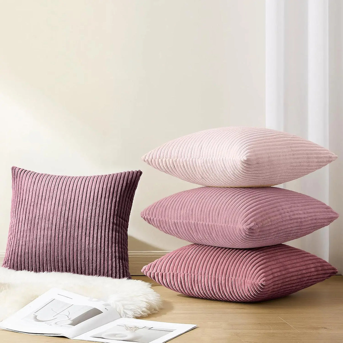 Lilac Corduroy Cushion Cover