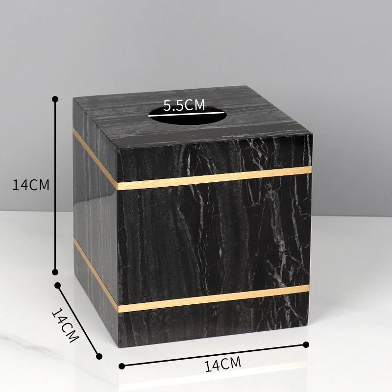 Tree Black Natural Marble Bathroom Set