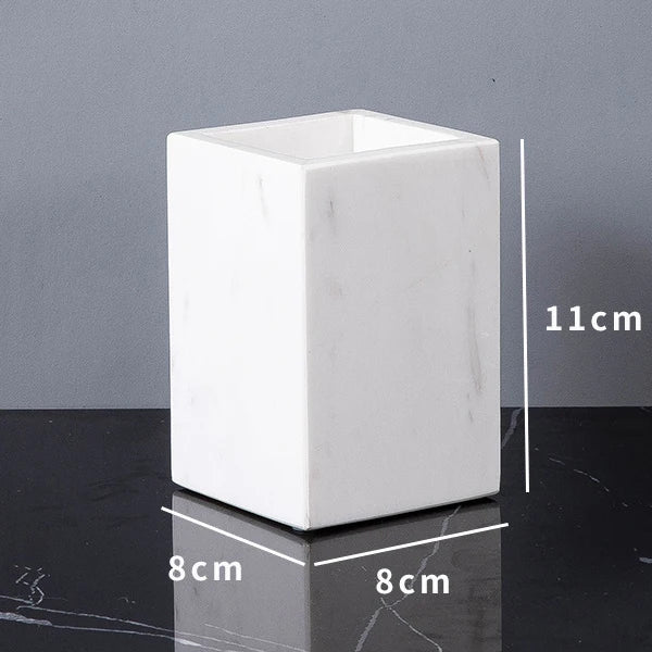 Minimalist Volakas White Natural Marble Set