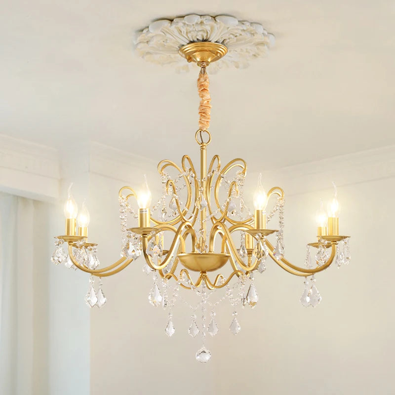 Wrought Iron Gold Chandelier