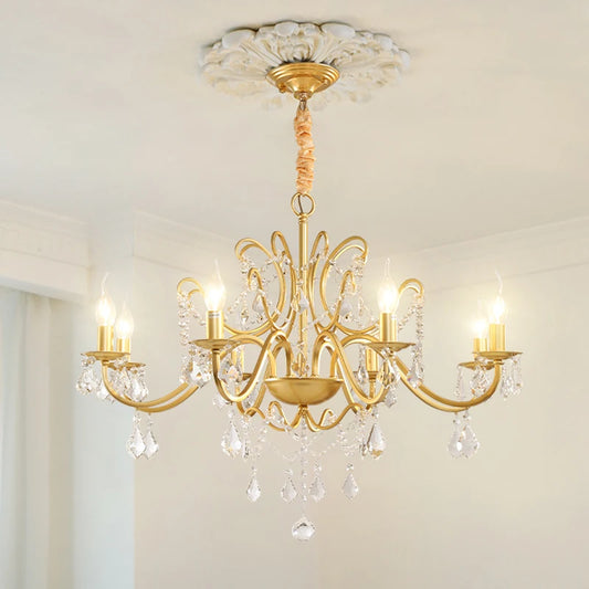 Wrought Iron Gold Chandelier