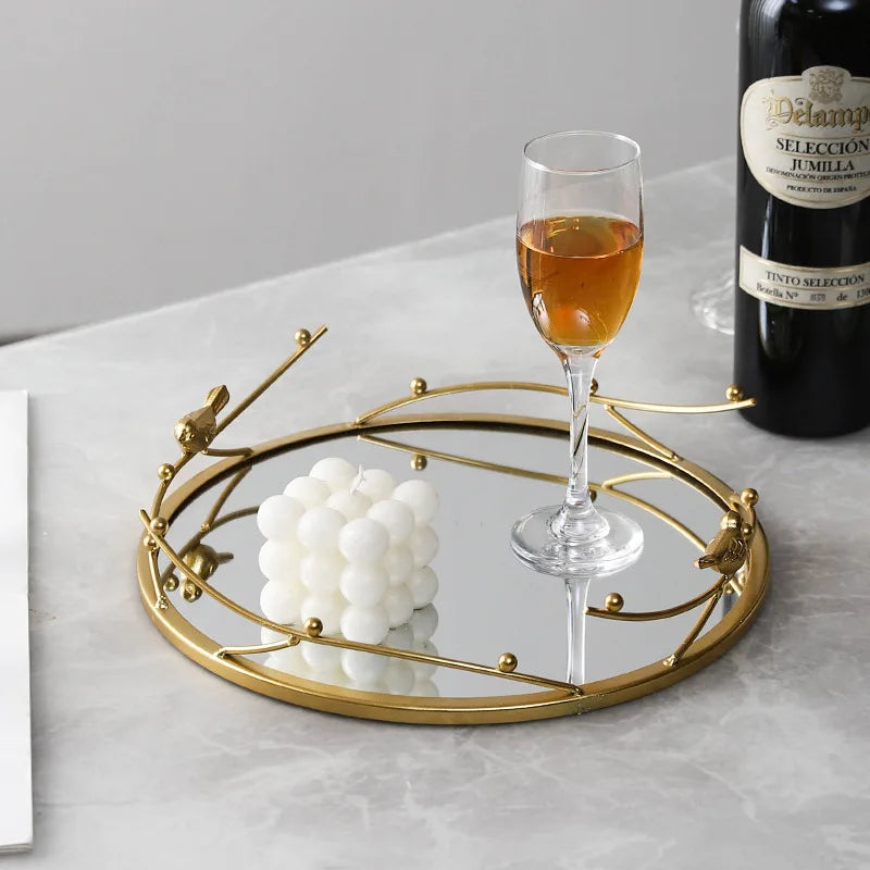 Mirrored Gold Storage Tray